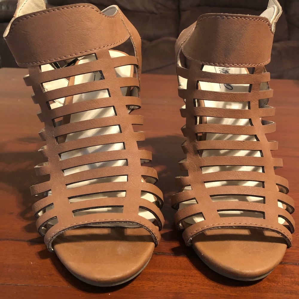 Tan Heeled Sandals